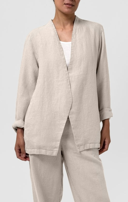 Eileen Fisher High Collar Cut-Away Jacket