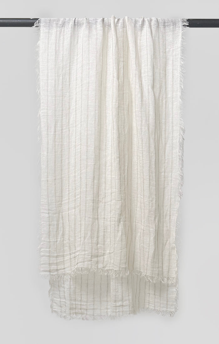 Eileen Fisher Stripped Linen Scarf
