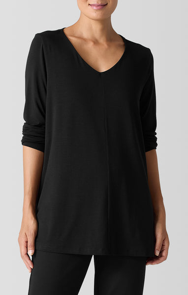 (Pre-Order) Eileen Fisher V-Neck Tunic with Long Sleeves