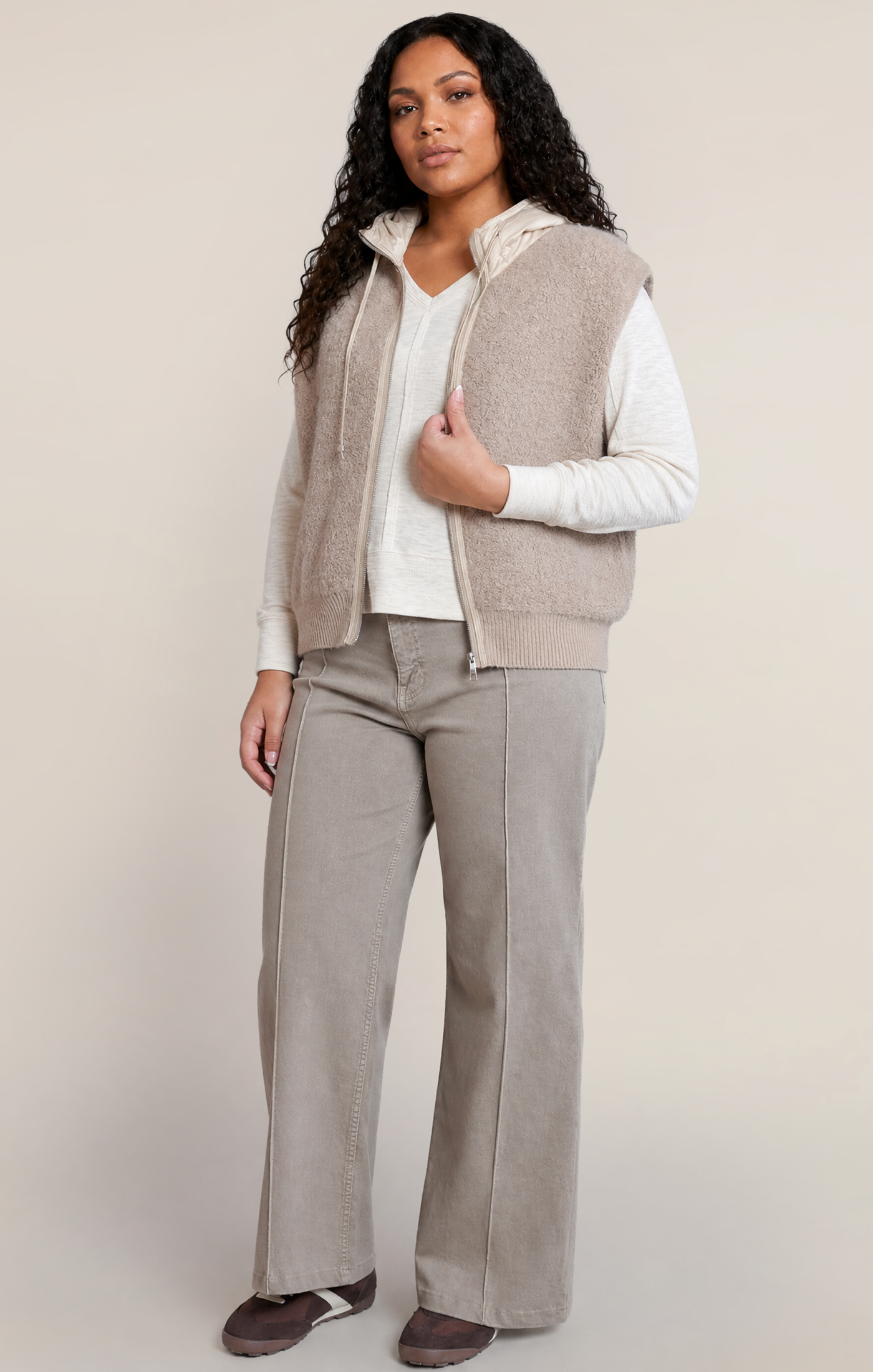 Dex Hooded Boucle Vest