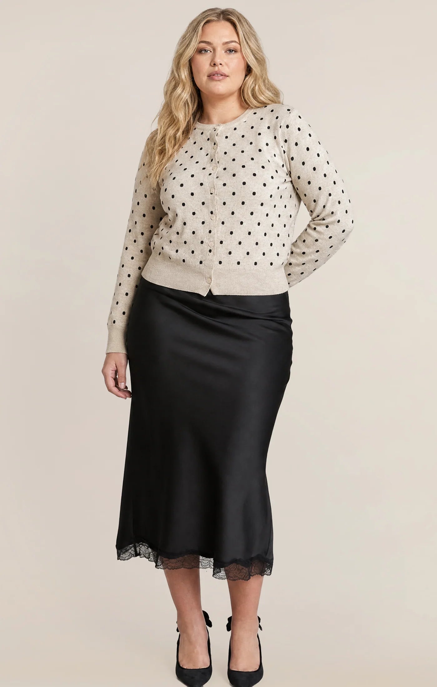 Dex Polkadot Cardigan
