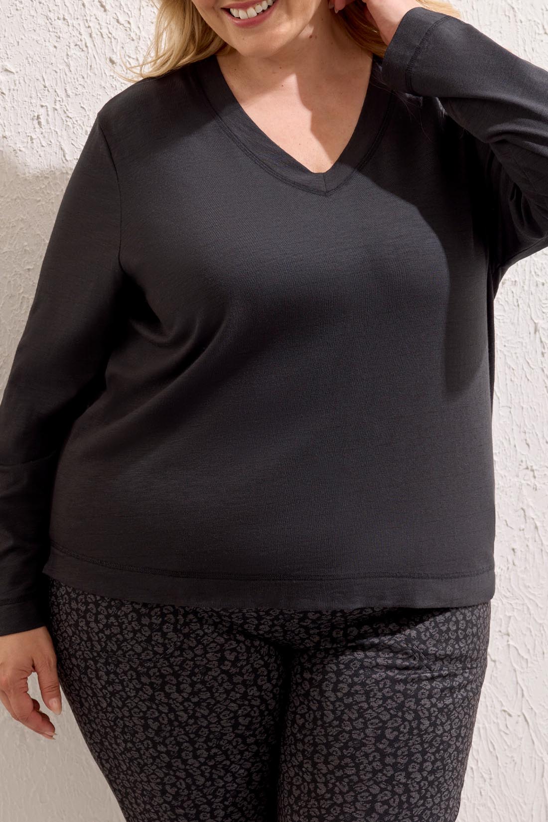 Tribal Long Sleeve V-Neck Top