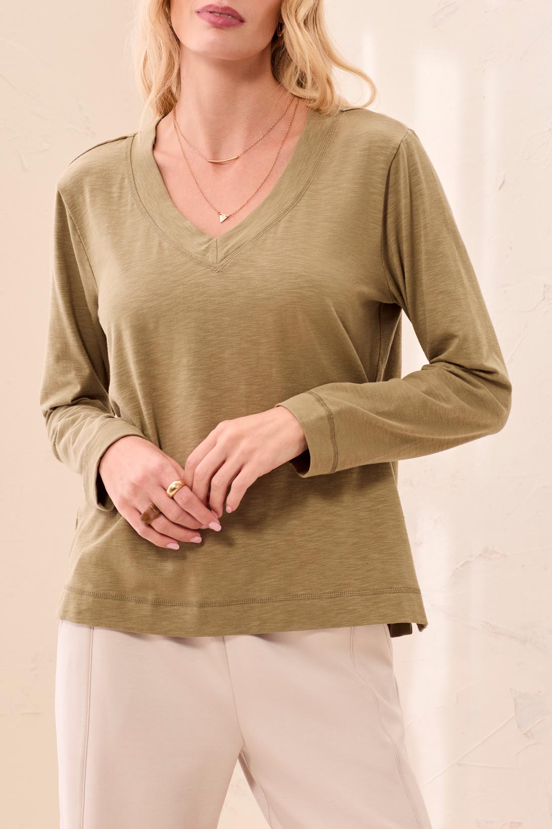 Tribal Long Sleeve V-Neck Top