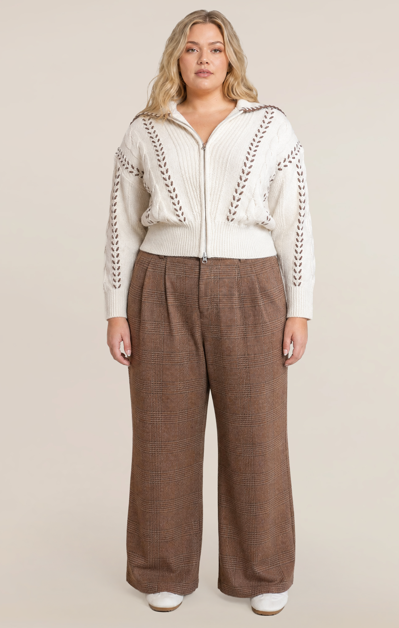 Dex Houndstooth Plaid Pant