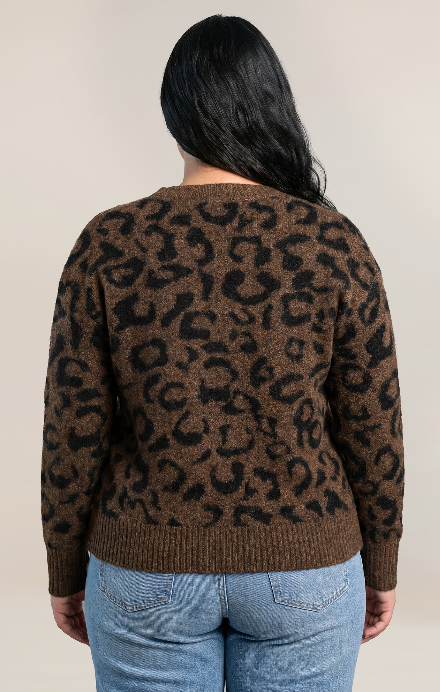 Dex Leopard V-Neck Sweater