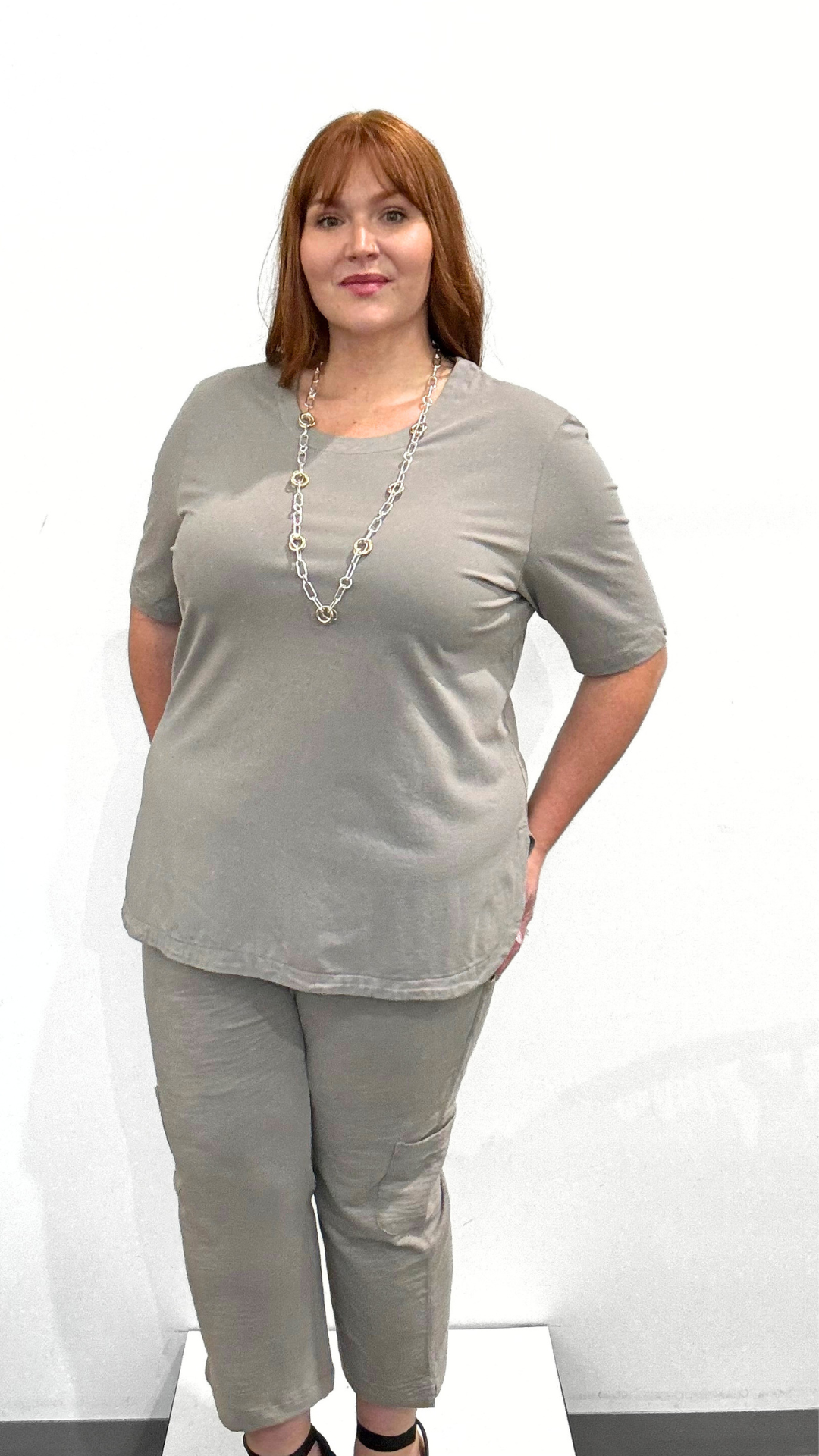 Wild Palms Elbow Sleeve Top